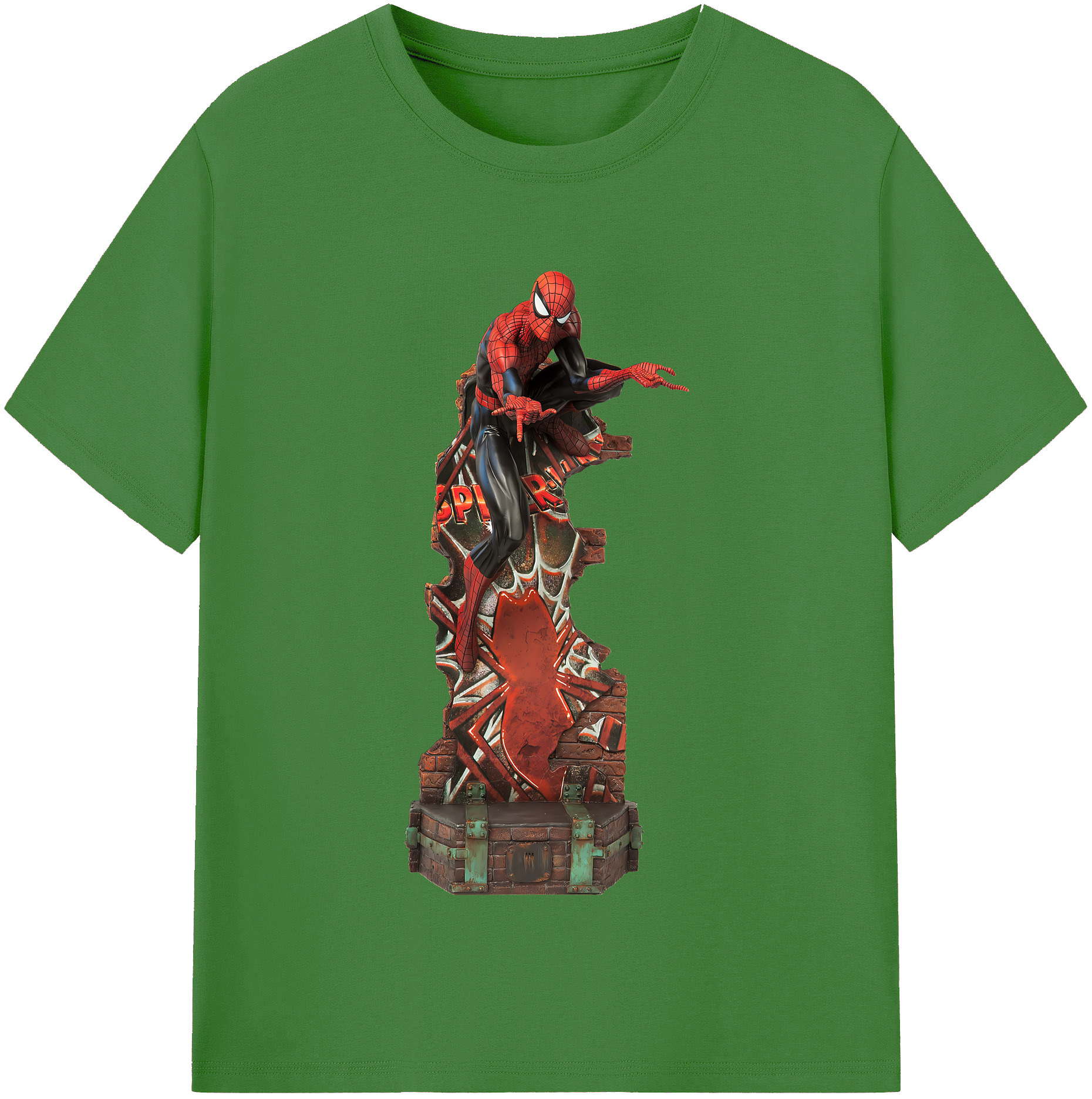 （画像用） Spider Man スパイダーマン レディースカジュアルプリントTシャツ（綿100％）